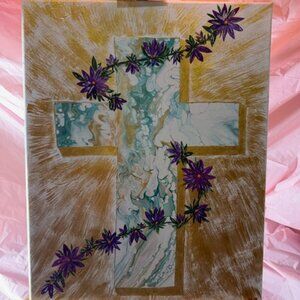 Original canvas painting by Sabine Cool " The Cross ".